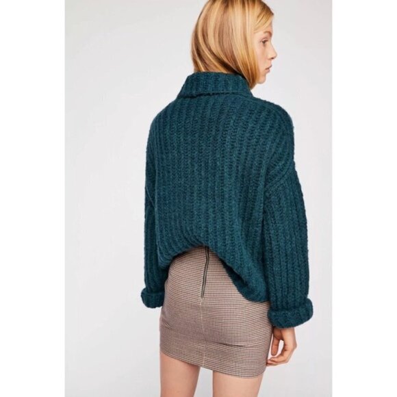 Free People Only Forever Houndstooth Ruched Mini Skirt - Picture 2 of 8